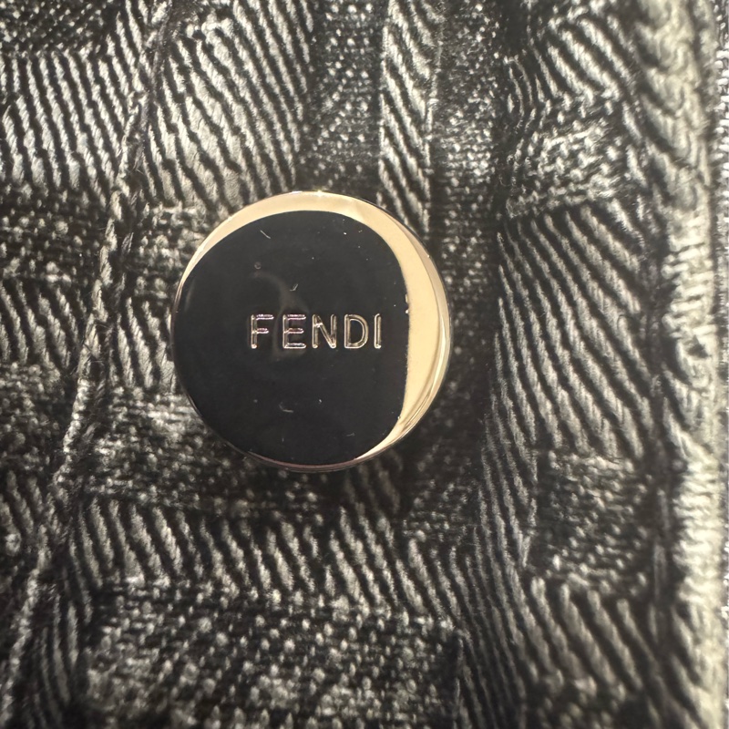 FENDI黑灰色滿版logo牛仔外套-7