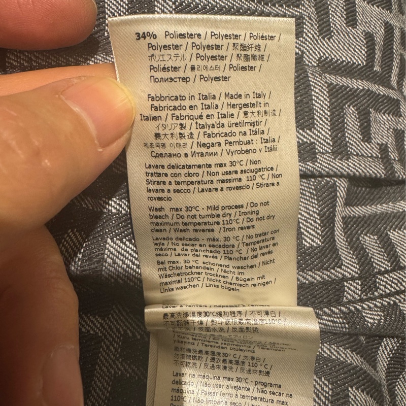 FENDI黑灰色滿版logo牛仔外套-13