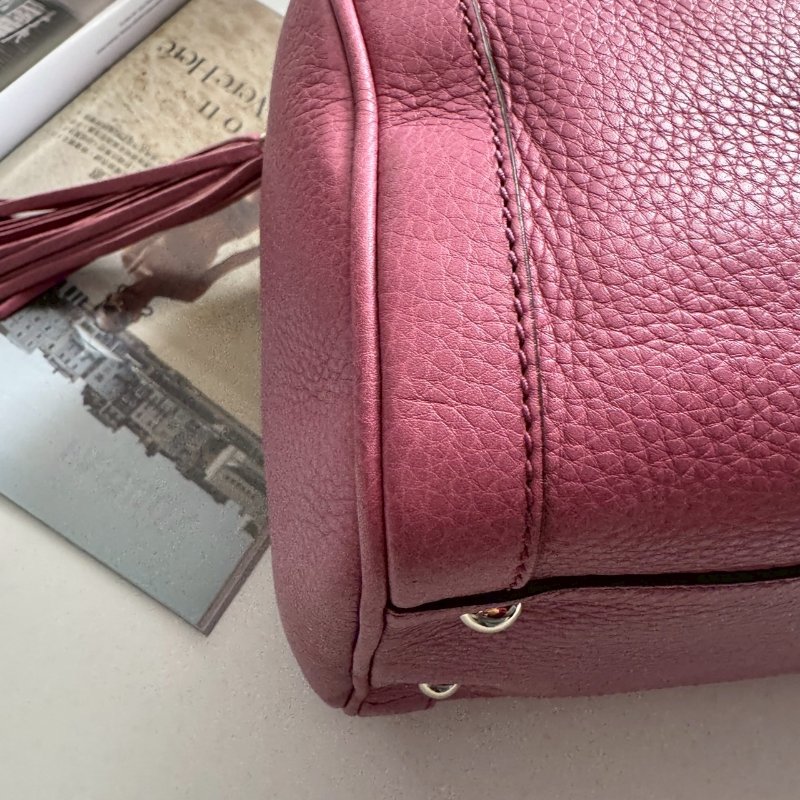 🎉#全往最低 絕版旅行袋 GUCCI 柔粉色大雙G波士頓包-6