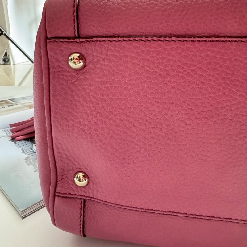 🎉#全往最低 絕版旅行袋 GUCCI 柔粉色大雙G波士頓包-7