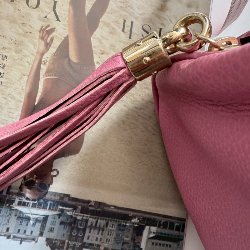 🎉#全往最低 絕版旅行袋 GUCCI 柔粉色大雙G波士頓包-8