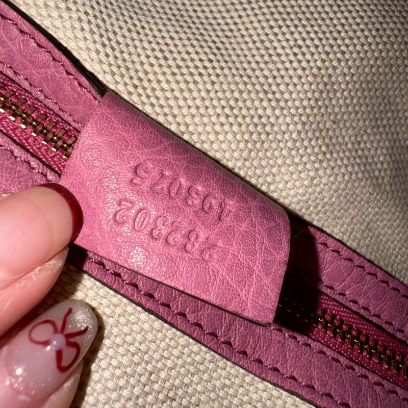 🎉#全往最低 絕版旅行袋 GUCCI 柔粉色大雙G波士頓包-11