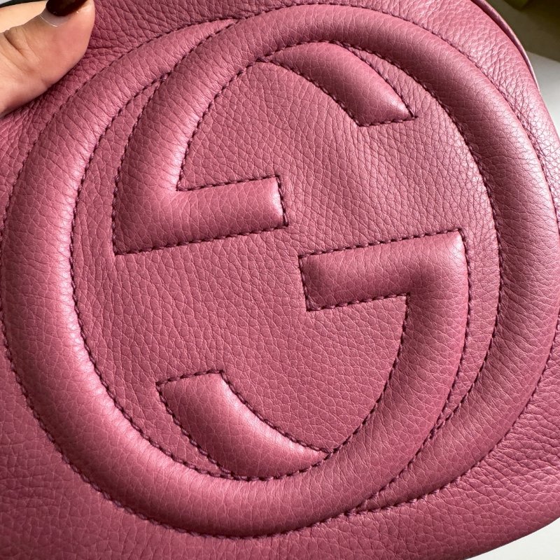 🎉#全往最低 絕版旅行袋 GUCCI 柔粉色大雙G波士頓包-14