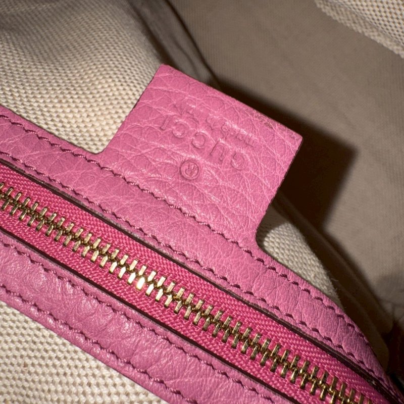 🎉#全往最低 絕版旅行袋 GUCCI 柔粉色大雙G波士頓包-15