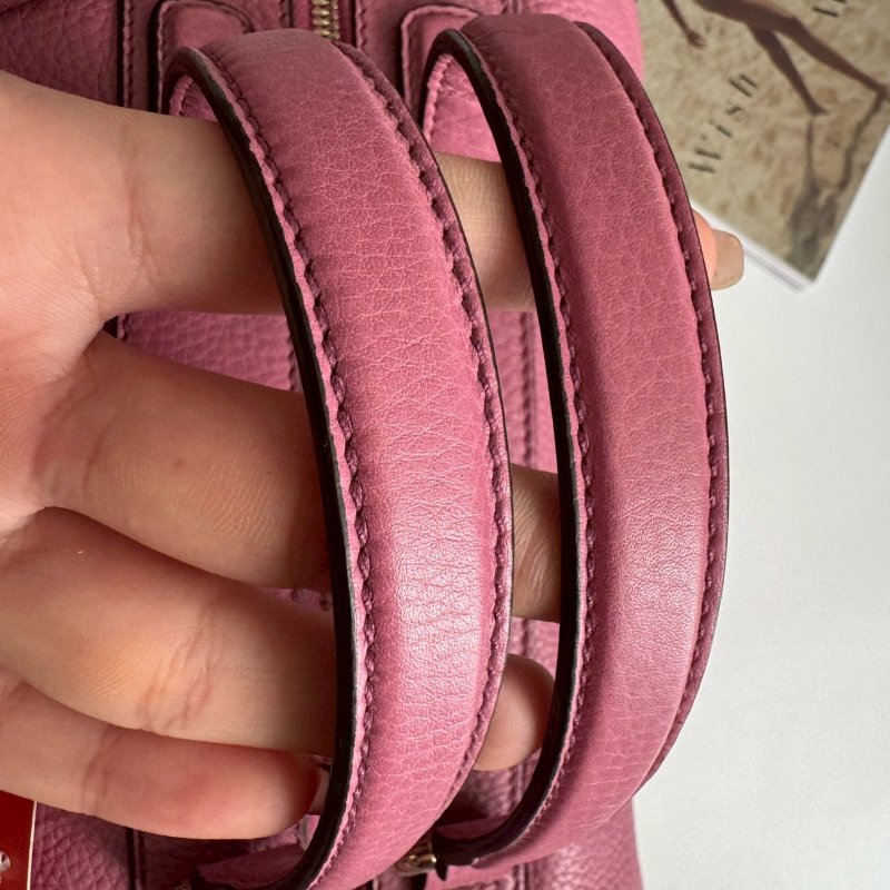 🎉#全往最低 絕版旅行袋 GUCCI 柔粉色大雙G波士頓包-16