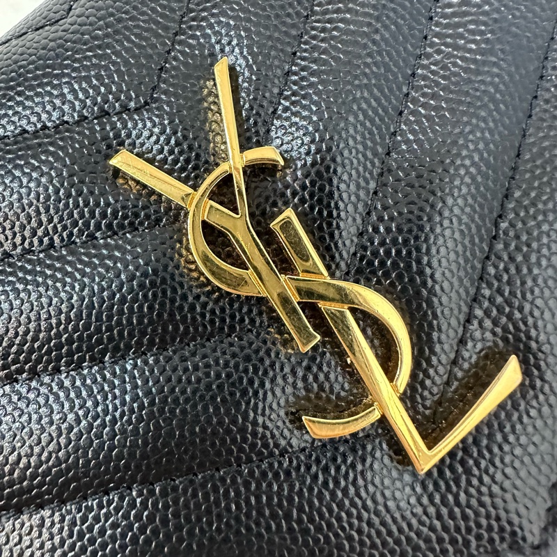 YSL 393953 黑魚子醬金釦woc Kate 斜背包-1