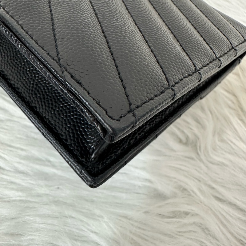 YSL 393953 黑魚子醬金釦woc Kate 斜背包-10