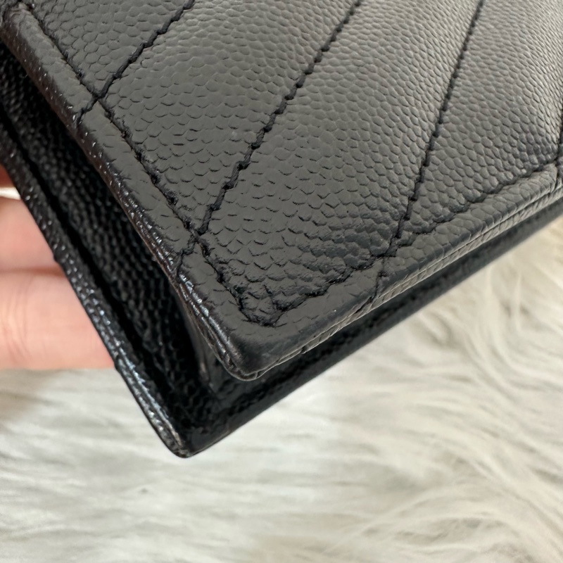 YSL 393953 黑魚子醬金釦woc Kate 斜背包-11