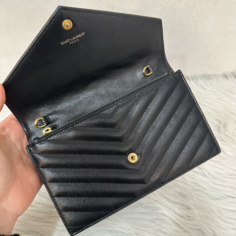 YSL 393953 黑魚子醬金釦woc Kate 斜背包-16