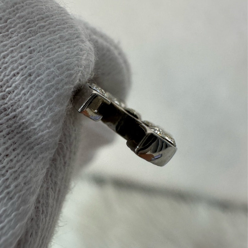 Chanel 銀色雙C水鑽項鍊-3