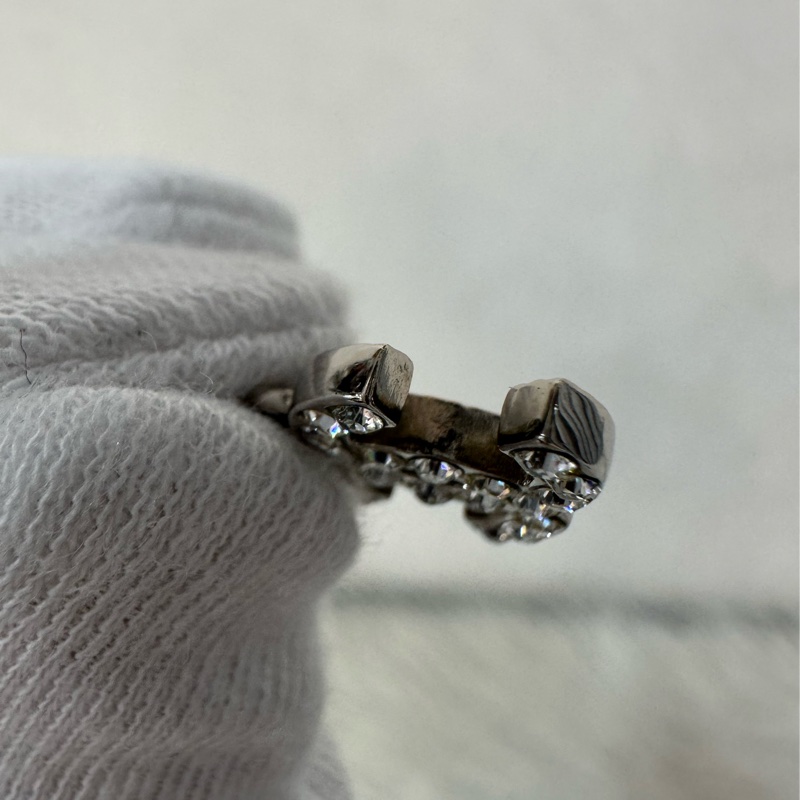 Chanel 銀色雙C水鑽項鍊-4