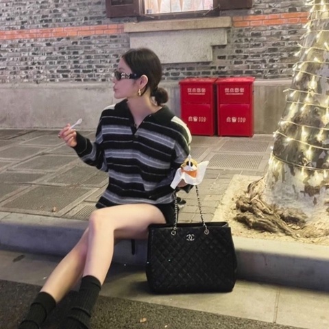 Chanel黑銀漆皮 tote托特 35*26*11cm 98新配件塵袋保卡