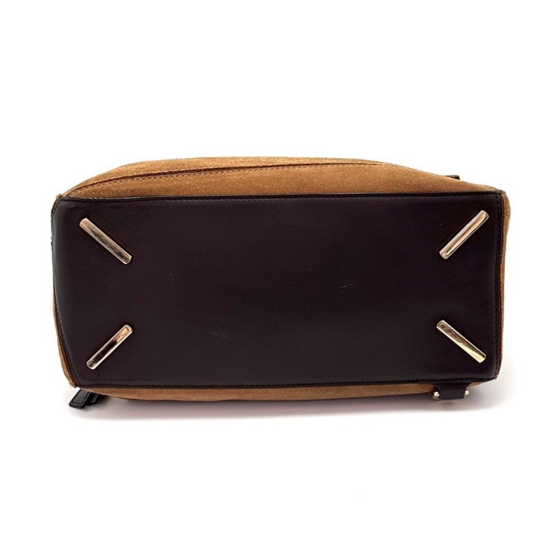 LOEWE Puzzle乾邑色麂皮手提肩背斜背包28*18*12 98新配件塵袋-4