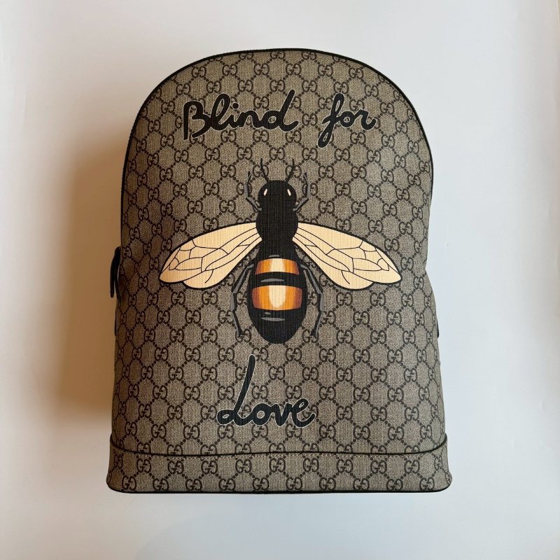 😍99新商品 Gucci 經典老花烏木色蜜蜂後背包-0