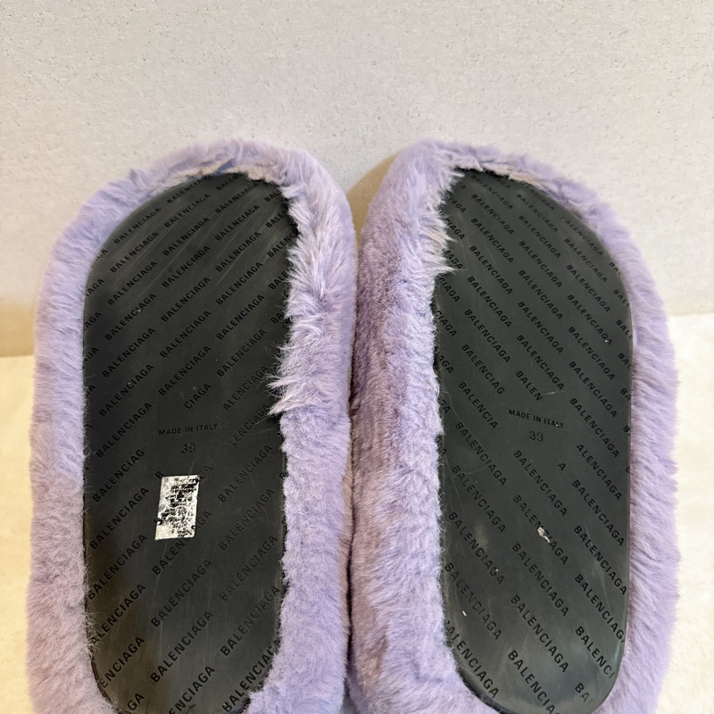 Balenciaga✨762826 毛毛拖鞋厚底拖鞋 #39-9