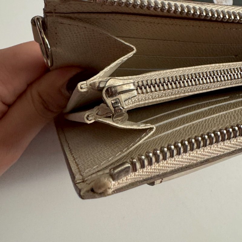 ✨東西全配 LV 米白耐刮雙層拉鍊長夾-15