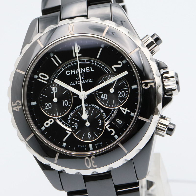 黑色錶盤 陶瓷 不鏽鋼 自動上鍊 J12 腕錶【CHANEL 香奈兒】 H0940-2
