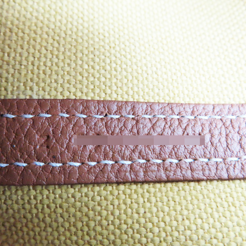 芥末黃 帆布 棕色皮飾邊 Garden Party 30 Ginger 手提包 Z刻【HERMES 愛馬仕】-6
