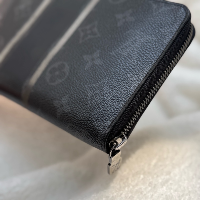 （日本購證🇯🇵全配）Lv fragment 藤原浩黑色老花拉鏈長夾-5