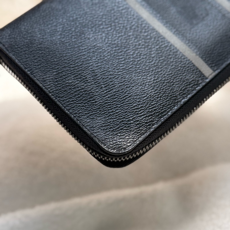 （日本購證🇯🇵全配）Lv fragment 藤原浩黑色老花拉鏈長夾-6