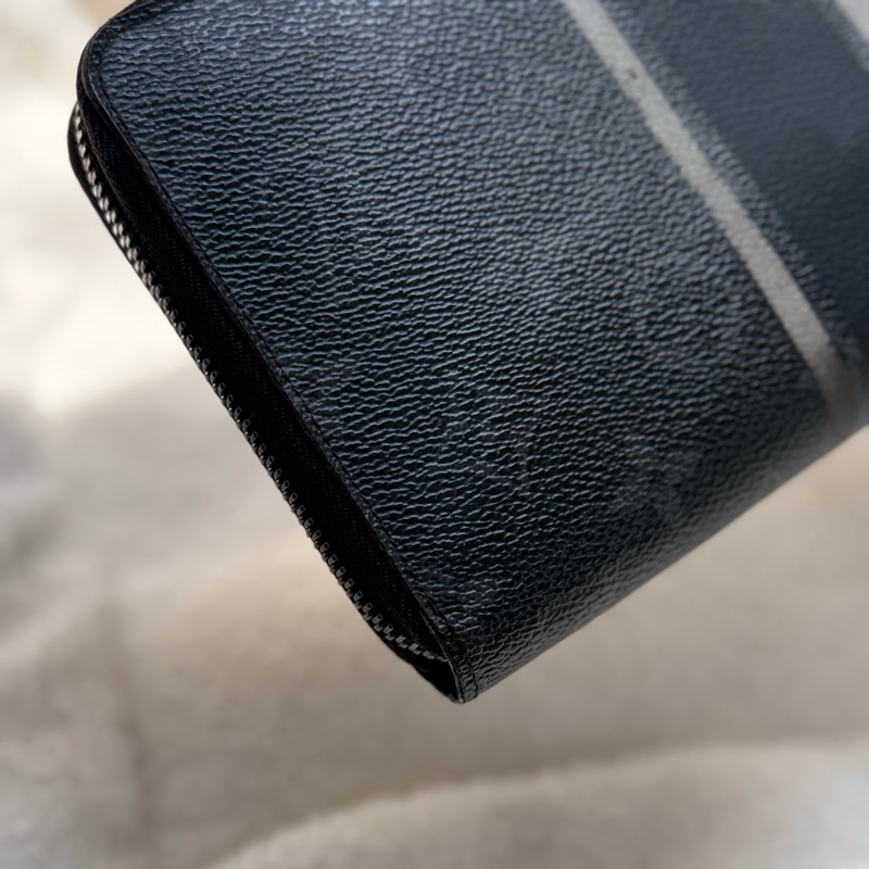 （日本購證🇯🇵全配）Lv fragment 藤原浩黑色老花拉鏈長夾-8