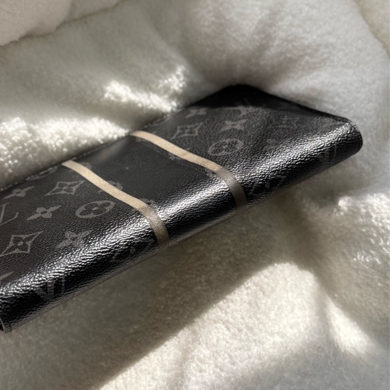 （日本購證🇯🇵全配）Lv fragment 藤原浩黑色老花拉鏈長夾-10