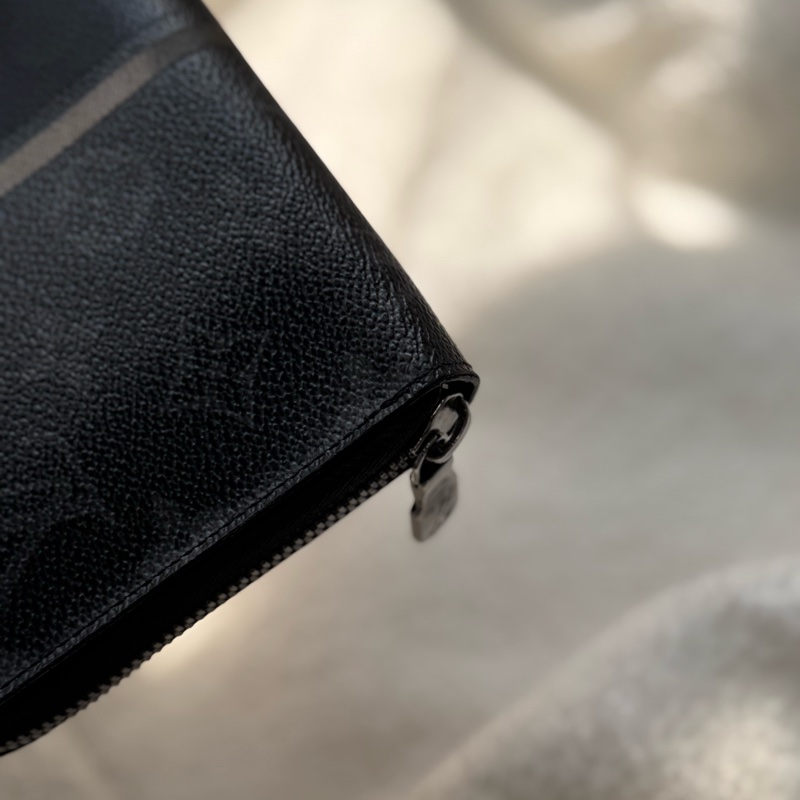 （日本購證🇯🇵全配）Lv fragment 藤原浩黑色老花拉鏈長夾-11