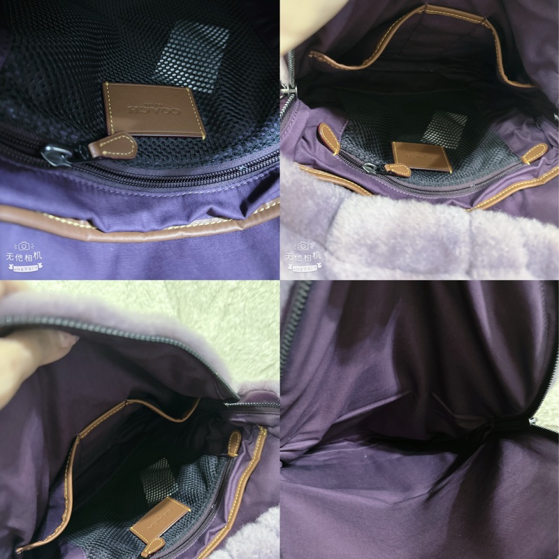 全新 coach紫色毛絨後背包-1