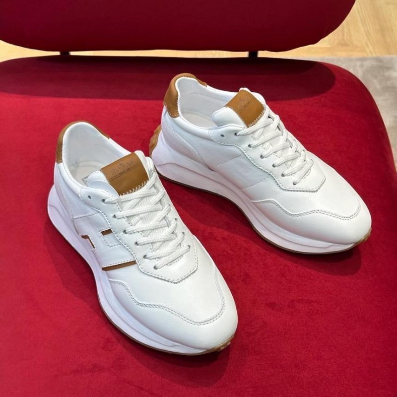 Hogan 女款 H641 納帕皮革運動鞋 白棕色/底高5公分 IT35/35.5/36/36.5/37/37.5/38/38.5/39/39.5/40/41-1