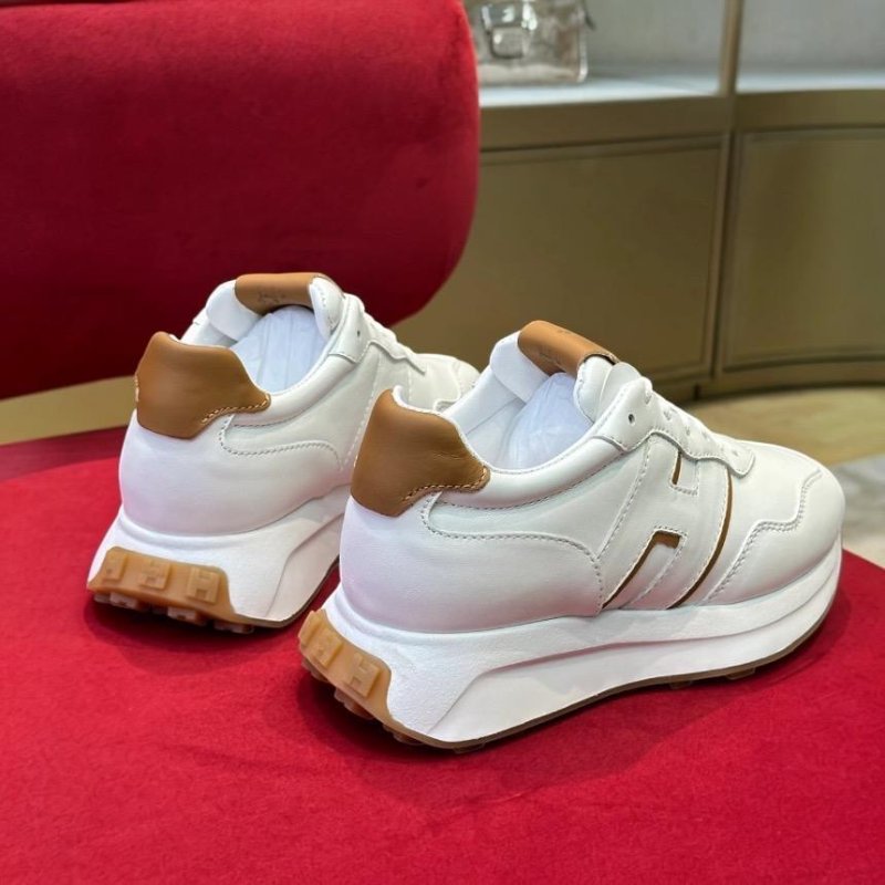 Hogan 女款 H641 納帕皮革運動鞋 白棕色/底高5公分 IT35/35.5/36/36.5/37/37.5/38/38.5/39/39.5/40/41-2