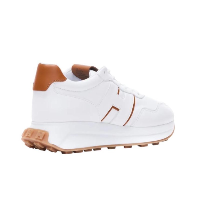 Hogan 女款 H641 納帕皮革運動鞋 白棕色/底高5公分 IT35/35.5/36/36.5/37/37.5/38/38.5/39/39.5/40/41-7