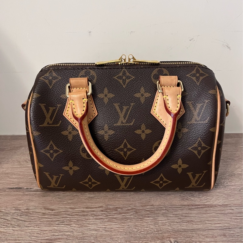 ✨Louis Vuitton✨ Speedy20老花款奶茶寬肩帶-4