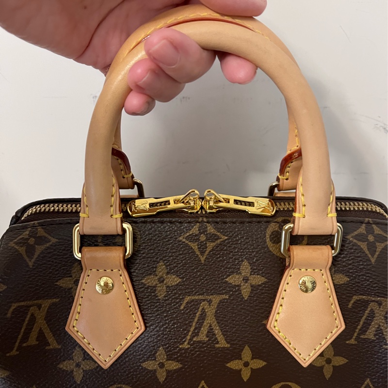 ✨Louis Vuitton✨ Speedy20老花款奶茶寬肩帶-10