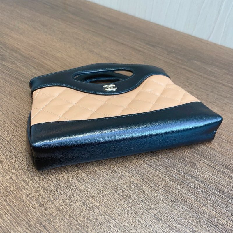 閒置新 香奈兒/Chanel 31Bag Nano 深奶茶拼黑色鏈條包 芯片款-7