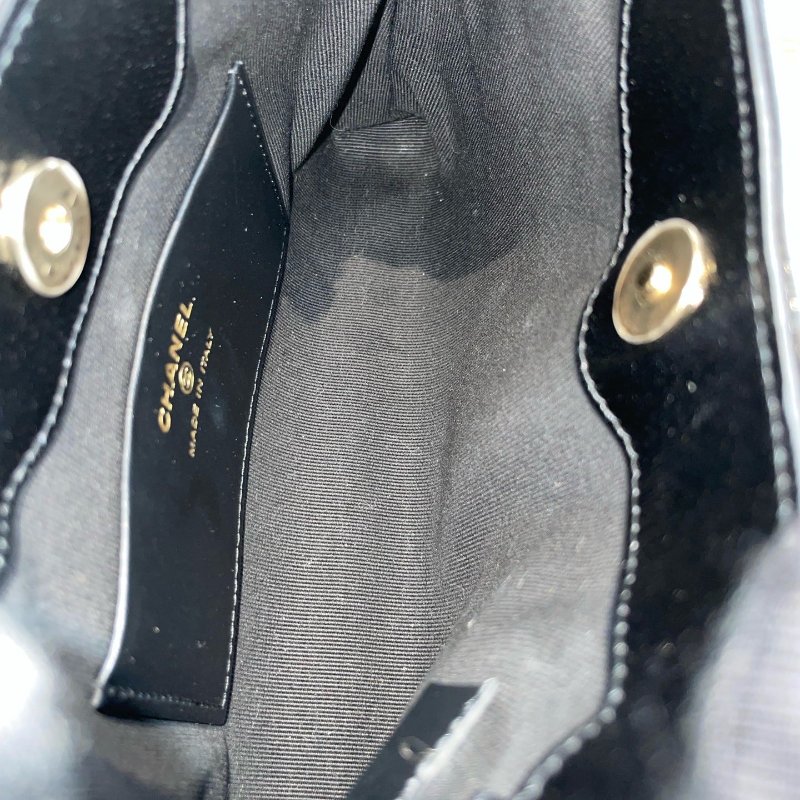 閒置新 香奈兒/Chanel 31Bag Nano 深奶茶拼黑色鏈條包 芯片款-8