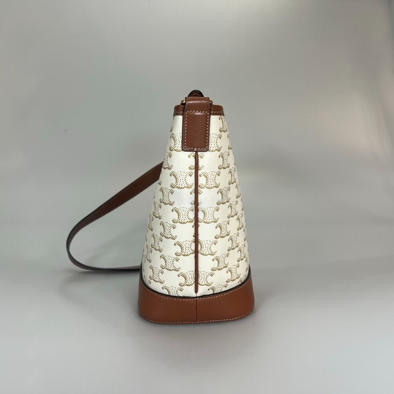 CELINE 白老花帆布水桶包-2