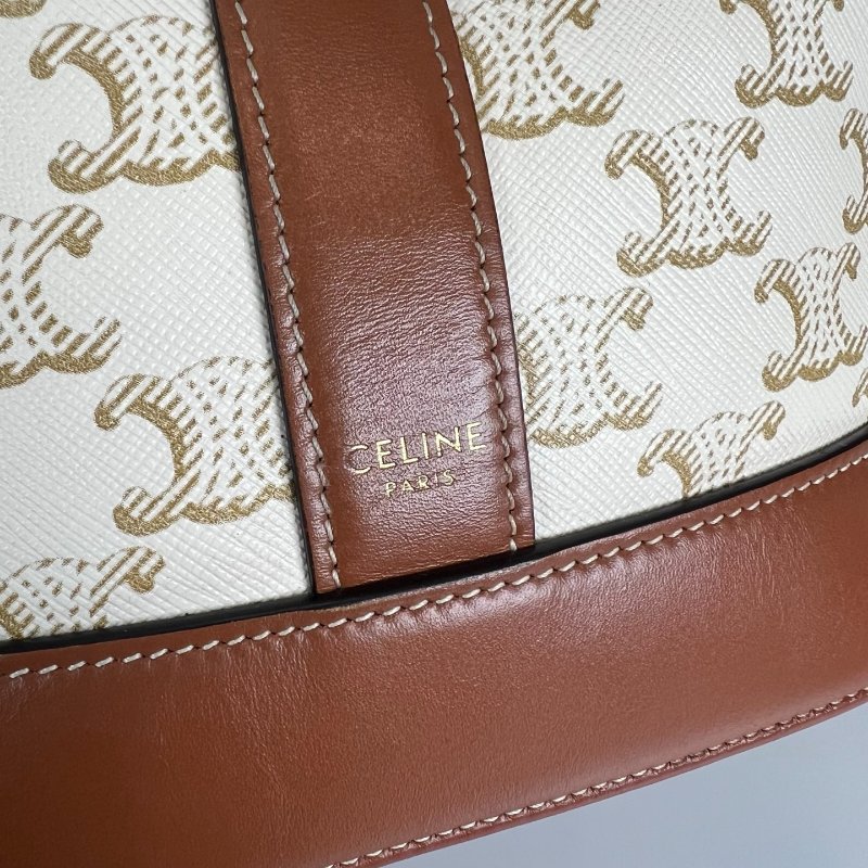 CELINE 白老花帆布水桶包-9