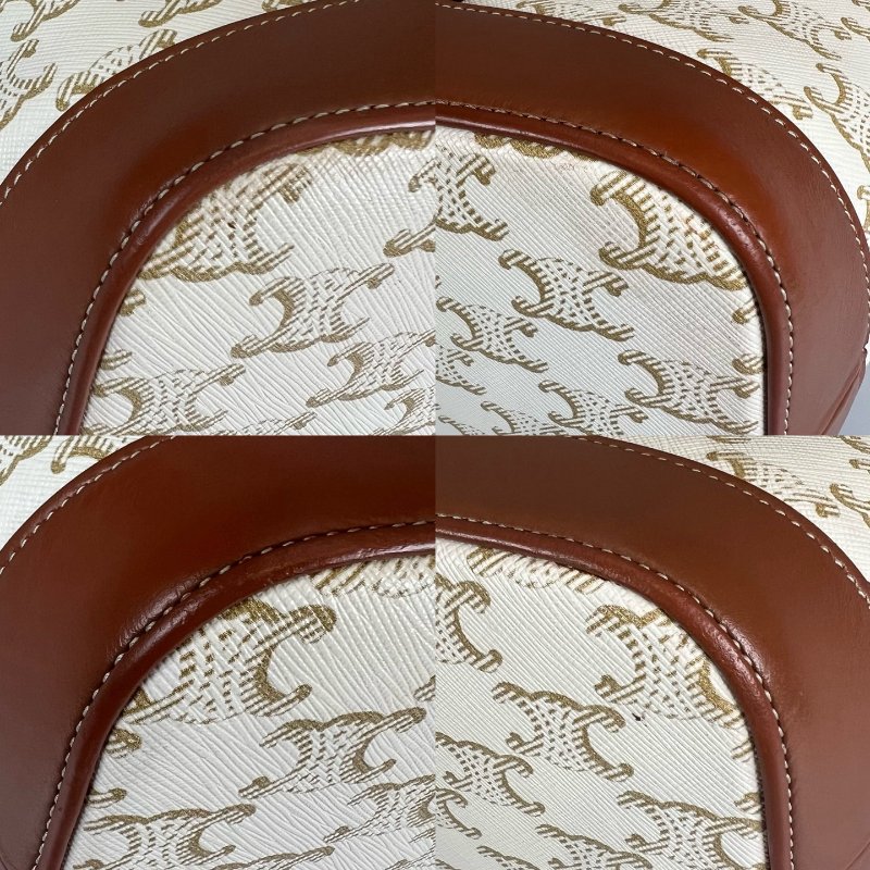 CELINE 白老花帆布水桶包-11