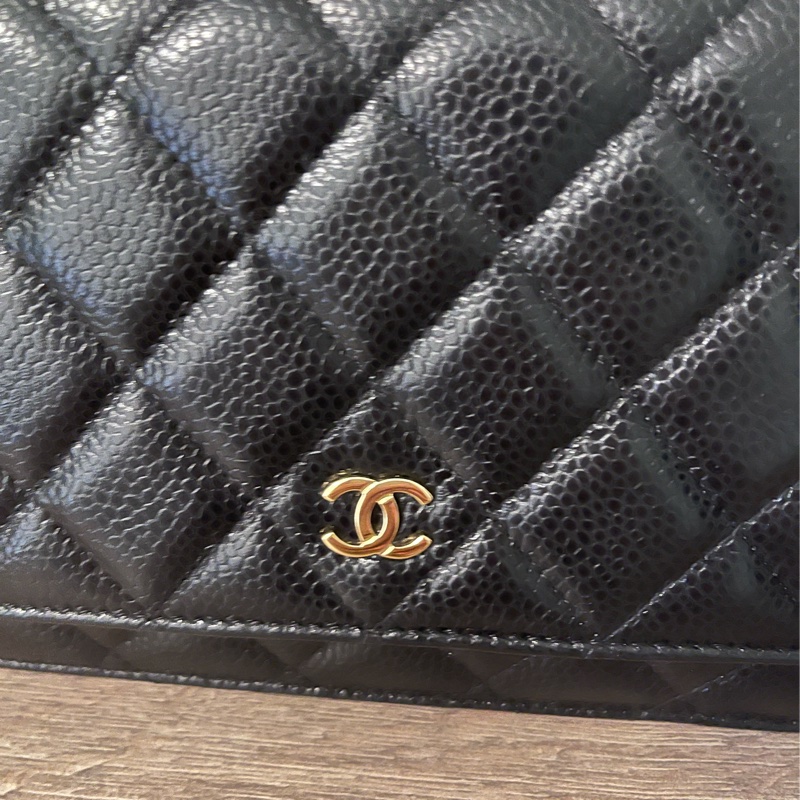 ✨Chanel✨發財WOC黑金荔枝牛皮-1