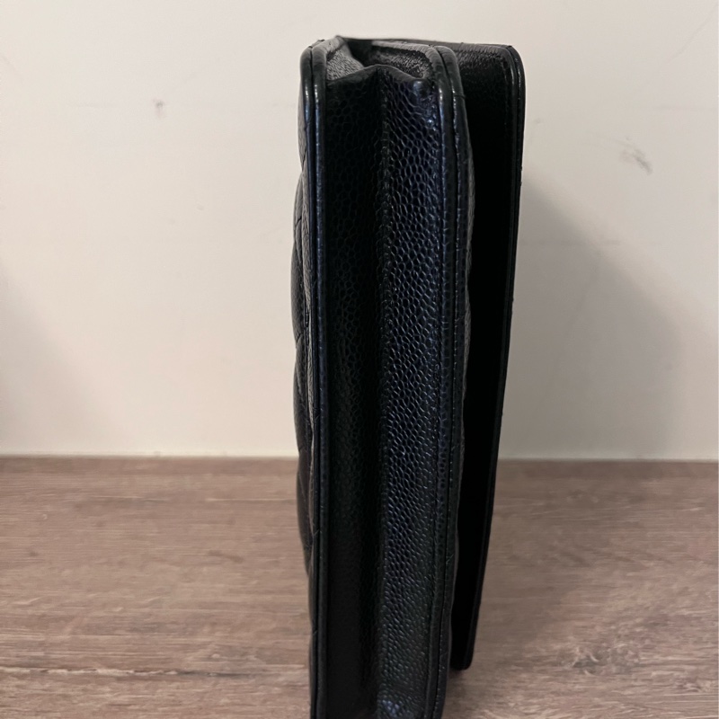 ✨Chanel✨發財WOC黑金荔枝牛皮-5