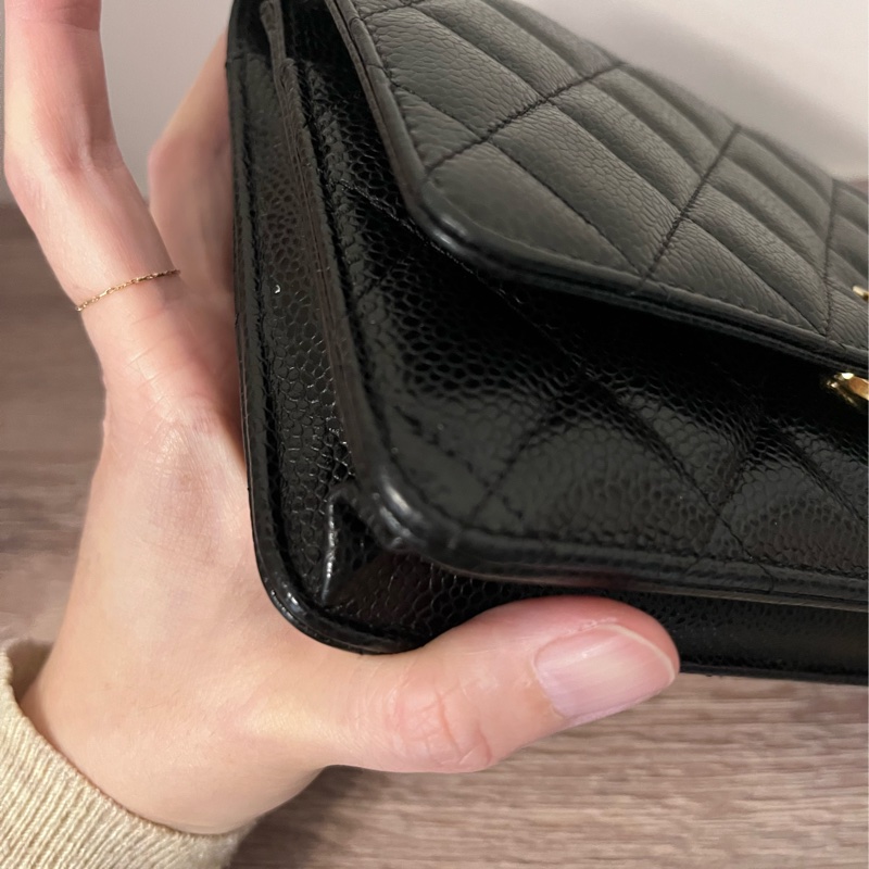 ✨Chanel✨發財WOC黑金荔枝牛皮-6