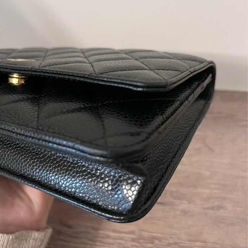 ✨Chanel✨發財WOC黑金荔枝牛皮-7