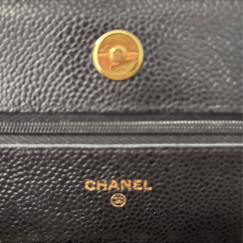 ✨Chanel✨發財WOC黑金荔枝牛皮-9
