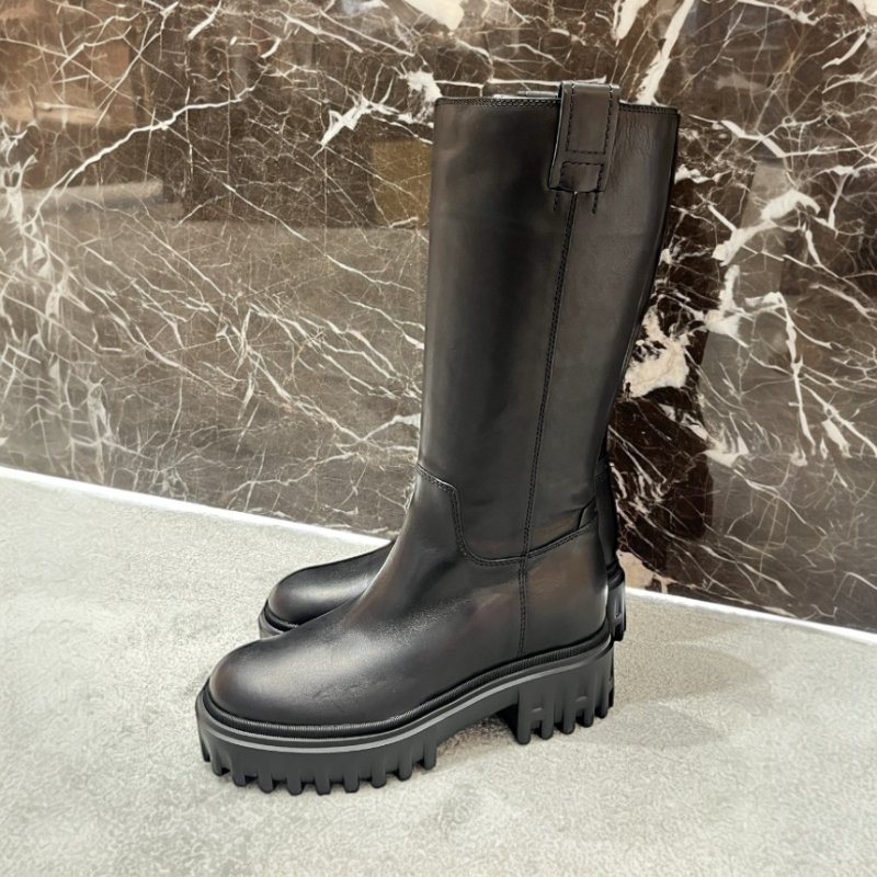 Hogan 女款 H700 厚底皮革長靴 黑色/增高7.6公分 EU37.5-1