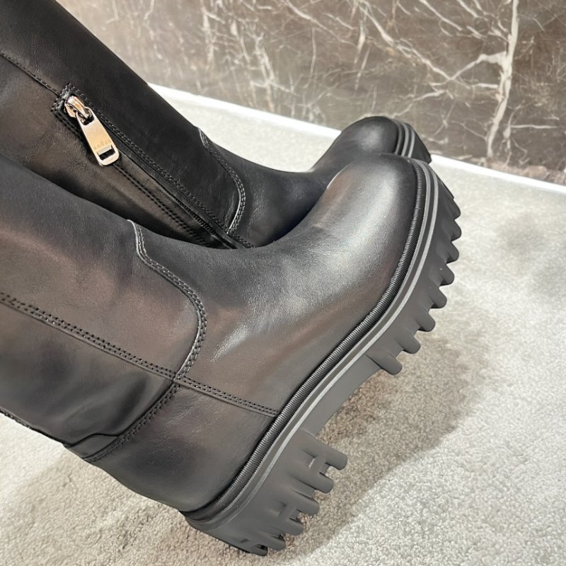 Hogan 女款 H700 厚底皮革長靴 黑色/增高7.6公分 EU37.5-3