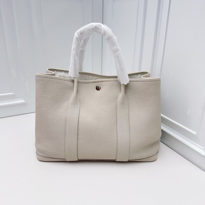 Hermes愛馬仕 Garden Party花園包 C刻 冰川白 手提包-5