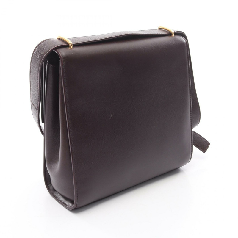 BOTTEGA VENETA The clip Shoulder Bag 652391 leather Bordeaux Used Women BV-1