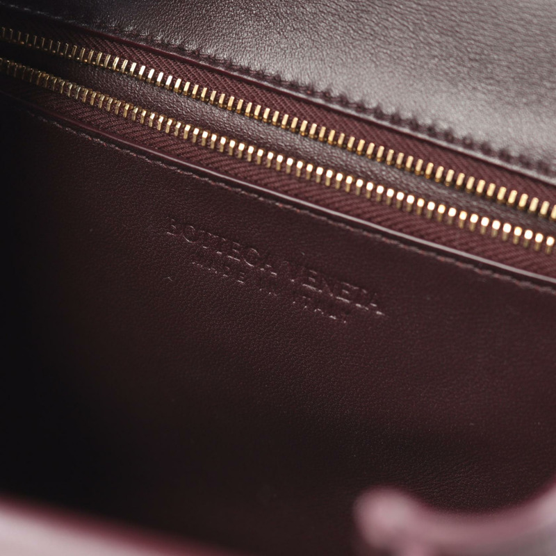 BOTTEGA VENETA The clip Shoulder Bag 652391 leather Bordeaux Used Women BV-3