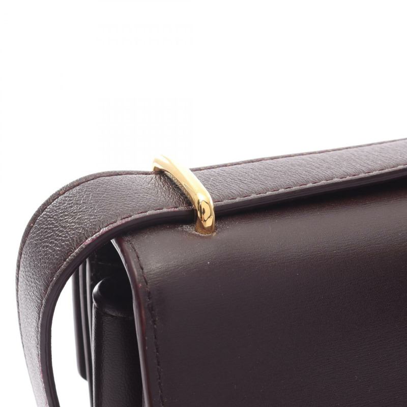 BOTTEGA VENETA The clip Shoulder Bag 652391 leather Bordeaux Used Women BV-5