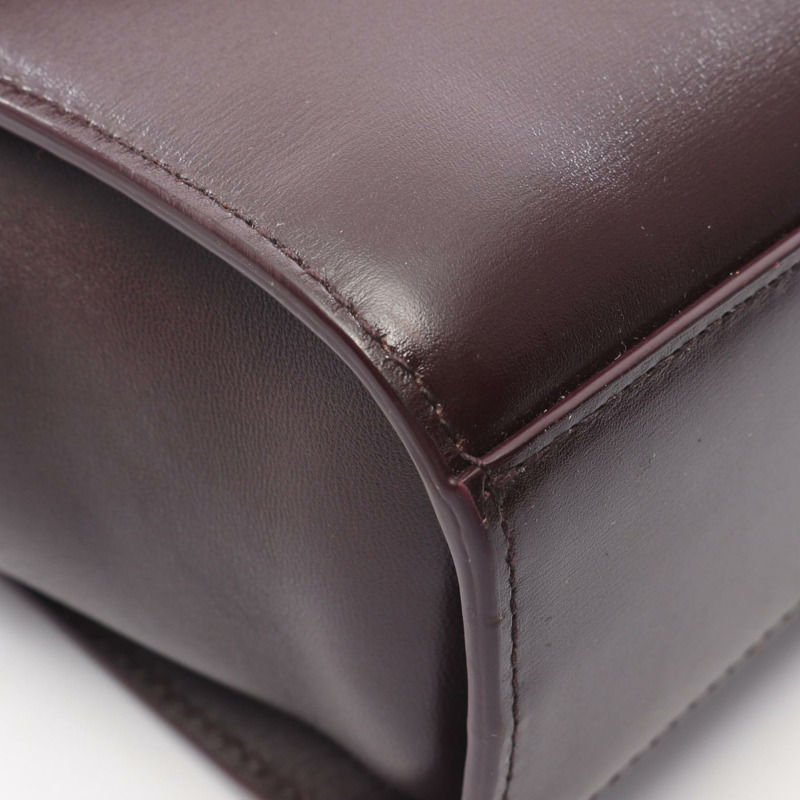BOTTEGA VENETA The clip Shoulder Bag 652391 leather Bordeaux Used Women BV-6